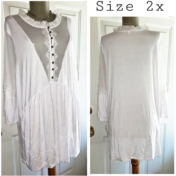 Sheer Lace Ruffled Top main image 0